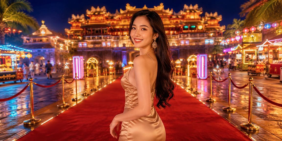 Người dùng đăng nhập 99vin tại chợ đêm Huế trên điện thoại di động