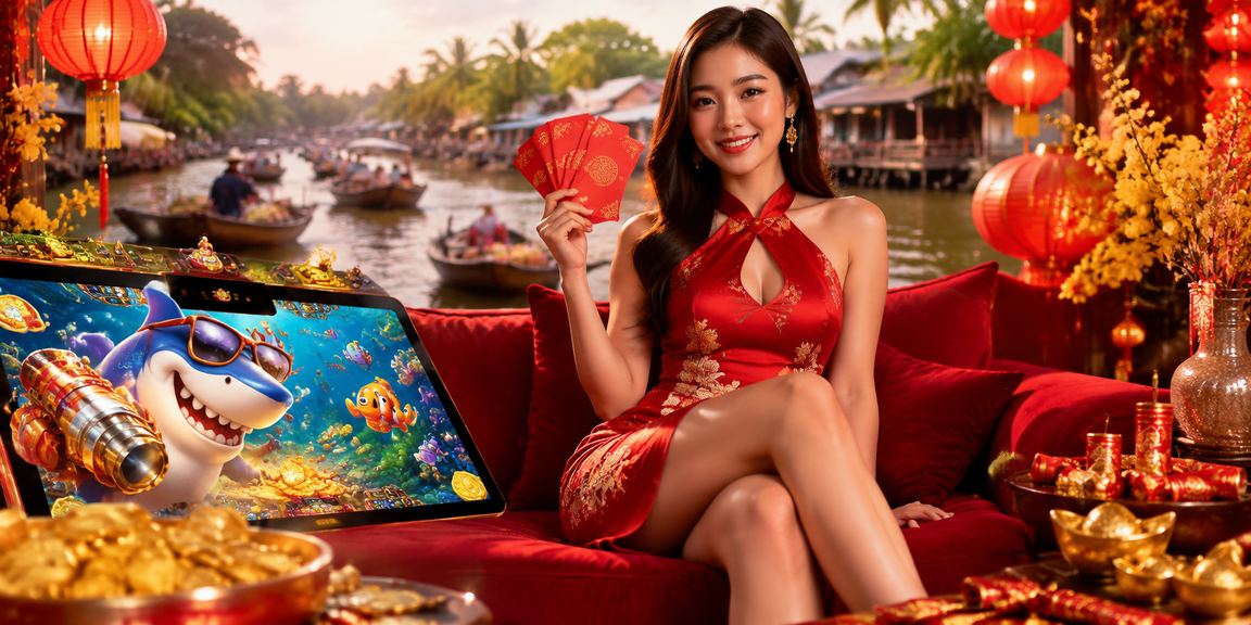 Trò chơi bắn cá sôi động bên dòng Mekong trong không khí đèn lồng lễ hội